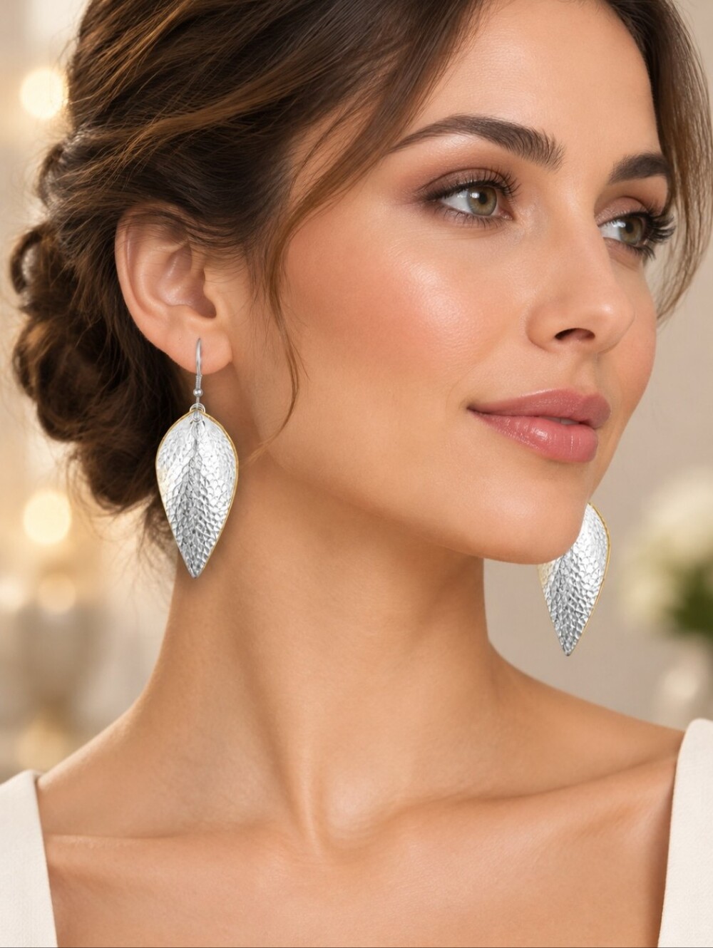 Leather Water Drop Earrings